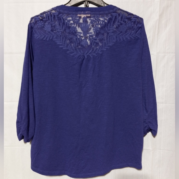 Style & Co EUC Purple Lacy Long Sleeve Soft Top, Women's Size Medium - Picture 8 of 8